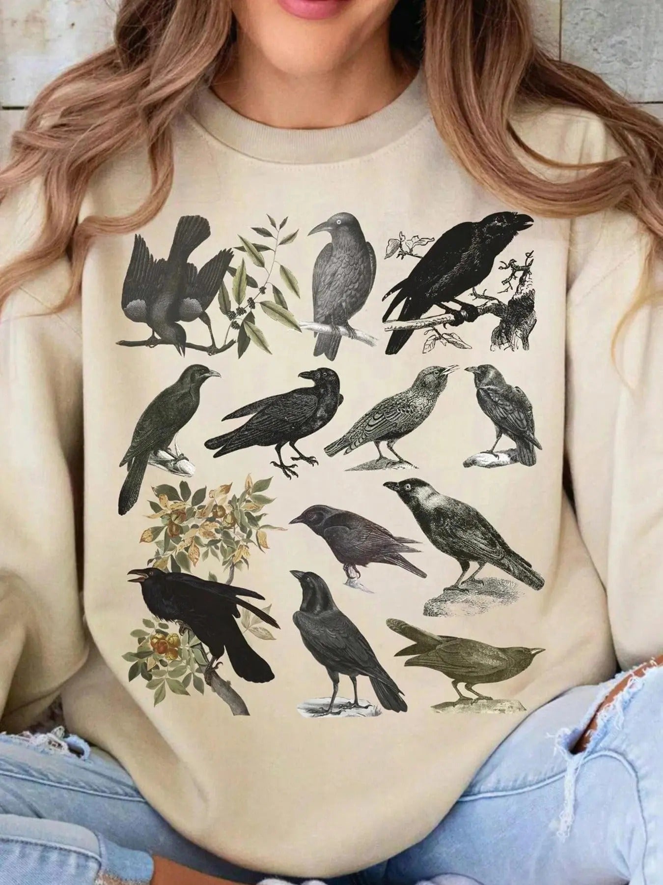Animal Print Crew Neck Casual Long Sleeve Spring & Fall Top Daily T-Shirts, Hoodie, Sweatshirt - T-Shirt, Sweatshirt, Hoodie