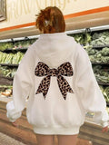 Bow Print Drop Shoulder Casual Drawstring Pocket Hooded Daily Outdoor Clothes All Seasons T-Shirts, Hoodie, Sweatshirt - T-Shirt, Sweatshirt, Hoodie