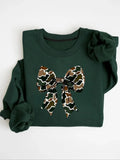 Camo Print Bow Print Casual Long Sleeve Crew Neck Top Fall & Winter Clothes Daily T-Shirts, Hoodie, Sweatshirt - T-Shirt, Sweatshirt, Hoodie