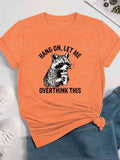 Cartoon & Letter Print Round Neck Casual Crew Neck Daily Vacation Outdoor Clothes All Seasons T-Shirts, Hoodie, Sweatshirt - T-Shirt, Sweatshirt, Hoodie