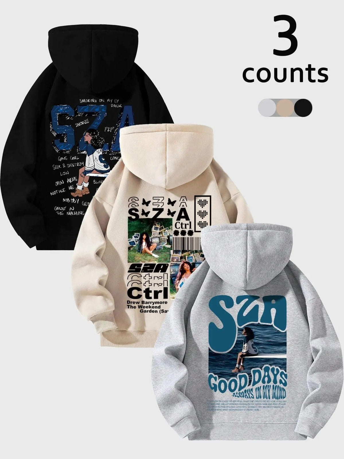 Cartoon & Letter Print Thermal Lined Casual Long Sleeve Hooded Spring Clothes Daily T-Shirts, Hoodie, Sweatshirt - T-Shirt, Sweatshirt, Hoodie