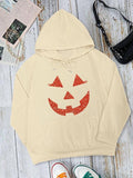 Cartoon Print Drawstring Pocket Casual Drop Shoulder Long Sleeve Hooded Lady Fall & Winter Clothes Daily T-Shirts, Hoodie, Sweatshirt - T-Shirt, Sweatshirt, Hoodie