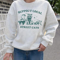 Cartoon Animal & Letter Print Drop Shoulder Casual Long Sleeve Round Neck Fall & Winter Clothes Daily T-Shirts, Hoodie, Sweatshirt - T-Shirt, Sweatshirt, Hoodie