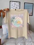 Cartoon Print Round Neck Casual Short Sleeve Summer Clothes Daily T-Shirts, Hoodie, Sweatshirt - T-Shirt, Sweatshirt, Hoodie