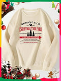 Cartoon Letter Print 2023 Casual Drop Shoulder Long Sleeve Daily Fall & Winter Clothes When Is Black Friday Early Deals Teens College Student T-Shirts, Hoodie, Sweatshirt - T-Shirt, Sweatshirt, Hoodie