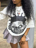 Cartoon Print Drop Shoulder Casual Crew Neck Daily Vacation Outdoor Clothes Summerstyle{N002}3 T-Shirts, Hoodie, Sweatshirt - T-Shirt, Sweatshirt, Hoodie