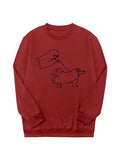 Cartoon Print Casual Halloween Themed Long Sleeve Crew Neck Daily All Seasons T-Shirts, Hoodie, Sweatshirt - T-Shirt, Sweatshirt, Hoodie