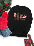 Cartoon & Letter Print Crew Neck Casual Long Sleeve Fall & Winter Clothes Daily T-Shirts, Hoodie, Sweatshirt - T-Shirt, Sweatshirt, Hoodie