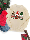Gnome Print Drop Shoulder Casual Long Sleeve Round Neck Fall & Winter Clothes Daily T-Shirts, Hoodie, Sweatshirt - T-Shirt, Sweatshirt, Hoodie