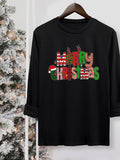 Letter Print Round Neck Casual Long Sleeve Crew Neck Fall & Winter Top Daily Wearstyle{N002}6 T-Shirts, Hoodie, Sweatshirt - T-Shirt, Sweatshirt, Hoodie