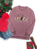 Themed Cartoon Goose Print Drop Shoulder Casual Long Sleeve Round Neck Daily Fall & Winter Clothes T-Shirts, Hoodie, Sweatshirt - T-Shirt, Sweatshirt, Hoodie