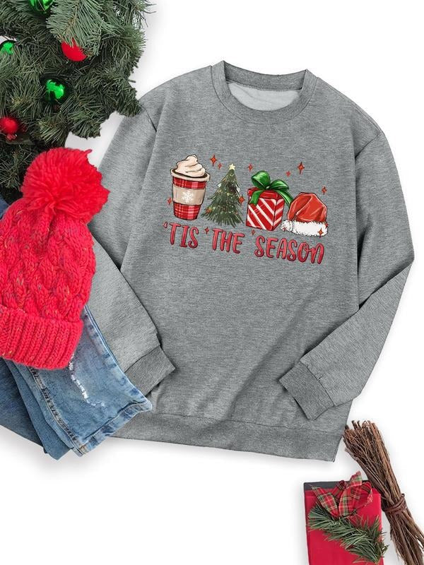 Themed Cartoon Print Crew Neck Casual Long Sleeve Daily Fall & Winter Clothes T-Shirts, Hoodie, Sweatshirt - T-Shirt, Sweatshirt, Hoodie