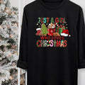 Themed Cartoon Print Round Neck Casual Long Sleeve Crew Neck Fall & Winter Top Daily T-Shirts, Hoodie, Sweatshirt - T-Shirt, Sweatshirt, Hoodie