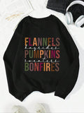 Colorblock Letter Print Round Neck Casual Long Sleeve Crew Neck Fall & Winter Clothes Daily T-Shirts, Hoodie, Sweatshirt - T-Shirt, Sweatshirt, Hoodie