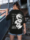 Dragon Round Neck Casual Letter Print Half Sleeve Summer Top Daily T-Shirts, Hoodie, Sweatshirt - T-Shirt, Sweatshirt, Hoodie
