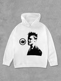 Drop Shoulder Print Casual Long Sleeve Hooded Daily Outdoor Fall & Winter Clothes T-Shirts, Hoodie, Sweatshirt - T-Shirt, Sweatshirt, Hoodie