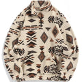 Ethnic Pattern Pocket Zip Up Fuzzy Casual Long Sleeve Collared Fall & Winter Clothes Daily T-Shirts, Hoodie, Sweatshirt - T-Shirt, Sweatshirt, Hoodie