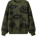 Eye Print Drop Shoulder Casual Long Sleeve Round Neck Jumper Fall & Winter ' Knitwear Daily T-Shirts, Hoodie, Sweatshirt - T-Shirt, Sweatshirt, Hoodie