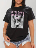Figure Print Round Neck Streetwear Short Sleeve Crew Neck Casual Top T-Shirts, Hoodie, Sweatshirt - T-Shirt, Sweatshirt, Hoodie