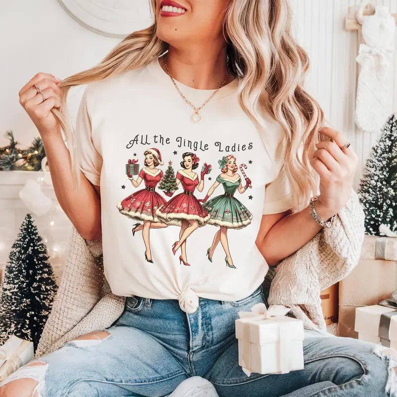 Funny Retro Shirt All Jingle Xmas Her Party Festive Shirts T-Shirts, Hoodie, Sweatshirt - T-Shirt, Sweatshirt, Hoodie