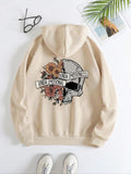 Kangaroo Pocket Drawstring Fitted Cartoon & Letter Printed Hooded Casual Comfort Top Fall T-Shirts, Hoodie, Sweatshirt - T-Shirt, Sweatshirt, Hoodie