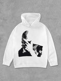 Print Drop Shoulder Casual Long Sleeve Hooded Daily Outdoor Clothes Fall & Winter T-Shirts, Hoodie, Sweatshirt - T-Shirt, Sweatshirt, Hoodie