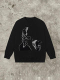 Print Round Neck Casual Long Sleeve Fall & Winter Clothes Daily T-Shirts, Hoodie, Sweatshirt - T-Shirt, Sweatshirt, Hoodie
