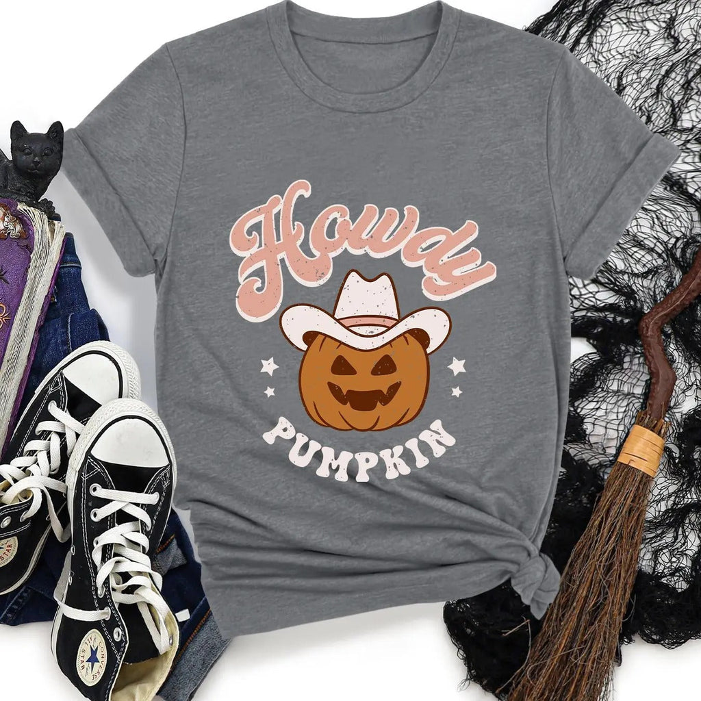 Halloween Themed Letter Print Round Neck Casual Short Sleeve Crew Neck Daily Vacation Outdoor Clothes All Seasons T-Shirts, Hoodie, Sweatshirt - T-Shirt, Sweatshirt, Hoodie