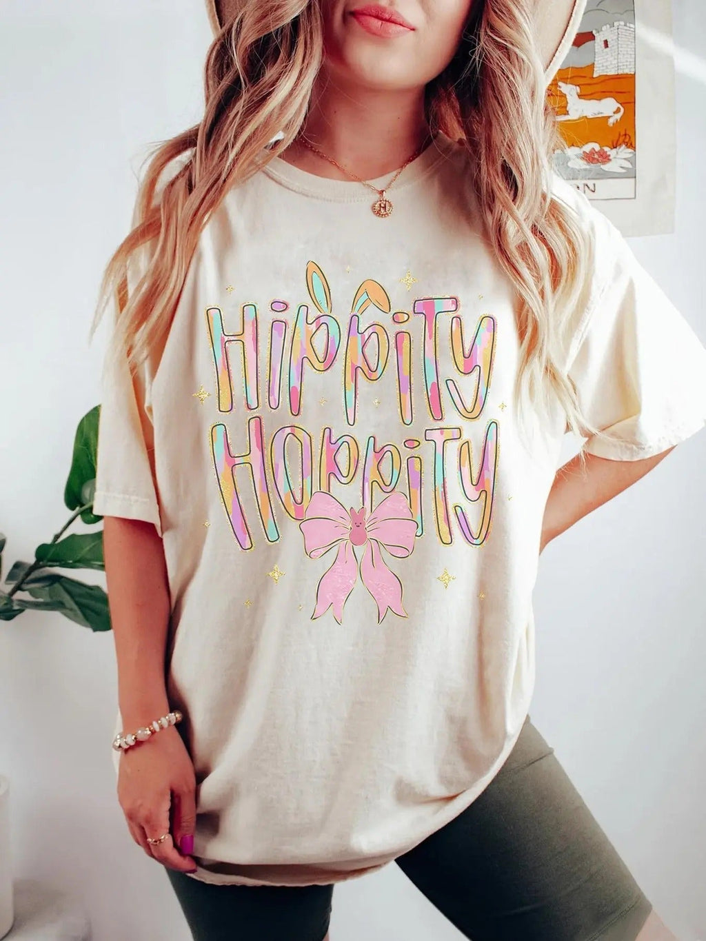 Letter & Bow Print Round Neck Casual Crew Neck Daily Vacation Outdoor Clothes Summer T-Shirts, Hoodie, Sweatshirt - T-Shirt, Sweatshirt, Hoodie