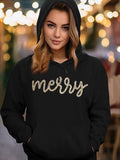 Letter & Print Drop Shoulder Long Sleeve Casual Drawstring Pocket Hooded Daily Outdoor Fall & Winter T-Shirts, Hoodie, Sweatshirt - T-Shirt, Sweatshirt, Hoodie