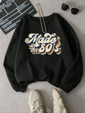 Letter & Figure Print Drop Shoulder Casual Round Neck Fall & Winter Clothes Daily T-Shirts, Hoodie, Sweatshirt - T-Shirt, Sweatshirt, Hoodie
