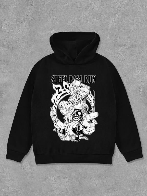 Letter & Print Casual Long Sleeve Hooded Daily Outdoor Fall & Winter T-Shirts, Hoodie, Sweatshirt - T-Shirt, Sweatshirt, Hoodie