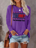 Letter Print Round Neck Casual Crew Neck Daily Vacation Outdoor Tops All Seasons T-Shirts, Hoodie, Sweatshirt - T-Shirt, Sweatshirt, Hoodie