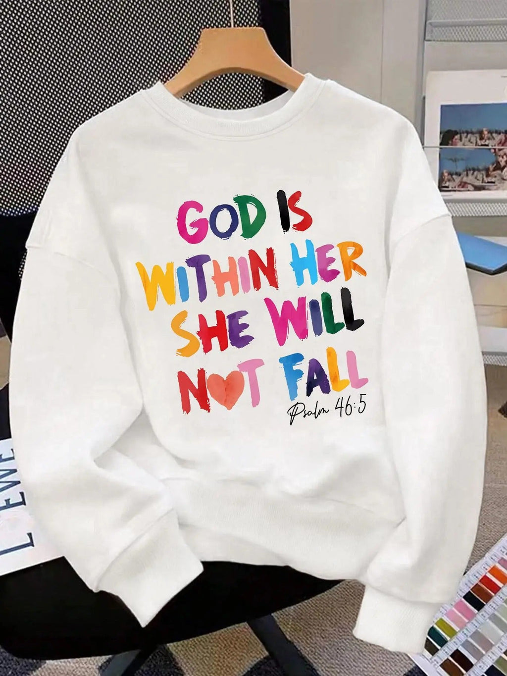 Letter Print Crew Neck Casual Long Sleeve Fall & Winter Clothes Daily T-Shirts, Hoodie, Sweatshirt - T-Shirt, Sweatshirt, Hoodie