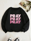 Letter Print Drop Shoulder Casual Round Neck Fall & Winter Clothes Daily T-Shirts, Hoodie, Sweatshirt - T-Shirt, Sweatshirt, Hoodie
