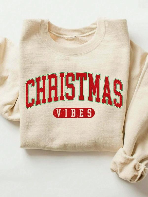 Letter Print Drop Shoulder Casual Long Sleeve Round Neck Fall & Winter Clothes Daily Wearstyle{N002}2 T-Shirts, Hoodie, Sweatshirt - T-Shirt, Sweatshirt, Hoodie
