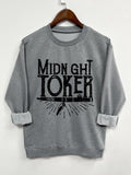 Letter Print Drop Shoulder Casual Long Sleeve Round Neck Spring & Fall Clothes Daily T-Shirts, Hoodie, Sweatshirt - T-Shirt, Sweatshirt, Hoodie