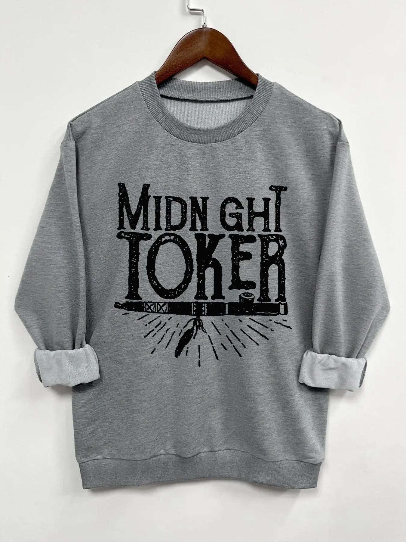 Letter Print Drop Shoulder Casual Long Sleeve Round Neck Spring & Fall Clothes Daily T-Shirts, Hoodie, Sweatshirt - T-Shirt, Sweatshirt, Hoodie