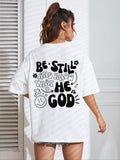 Letter Print Drop Shoulder Casual Crew Neck Daily Outdoor Teen Clothes Summer T-Shirts, Hoodie, Sweatshirt - T-Shirt, Sweatshirt, Hoodie