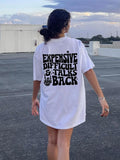 Letter Print Drop Shoulder Summer Clothes Vintage Casual Crew Neck Half Sleeve Daily Clothes Summer T-Shirts, Hoodie, Sweatshirt - T-Shirt, Sweatshirt, Hoodie