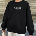 Letter Print Drop Shoulder Thermal Lined Casual Long Sleeve Round Neck Fall & Winter Clothes Daily T-Shirts, Hoodie, Sweatshirt - T-Shirt, Sweatshirt, Hoodie