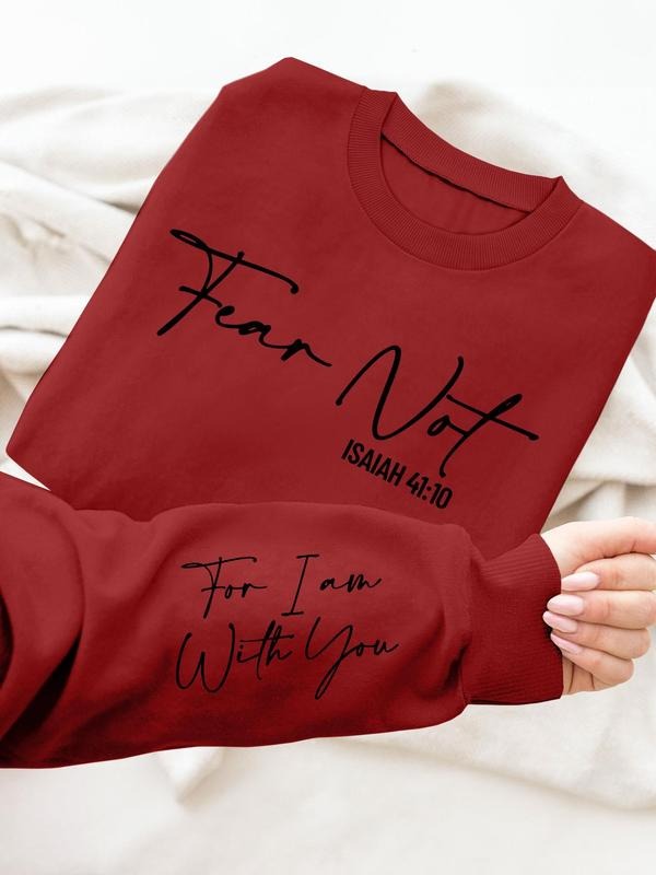 Letter Print Round Neck Casual Long Sleeve Crew Neck Fall & Winter Clothes Daily Wearstyle{N002}14 T-Shirts, Hoodie, Sweatshirt - T-Shirt, Sweatshirt, Hoodie
