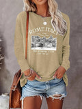 Letter Print Round Neck Casual Long Sleeve Crew Neck Fall & Winter Clothes Daily Wearstyle{N002}16 T-Shirts, Hoodie, Sweatshirt - T-Shirt, Sweatshirt, Hoodie
