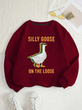 Letter Print Round Neck Casual Long Sleeve Crew Neck Spring Top Daily T-Shirts, Hoodie, Sweatshirt - T-Shirt, Sweatshirt, Hoodie