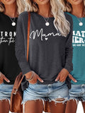 Letter Print Round Neck Casual Long Sleeve Crew Neck Fall & Winter Top Daily Wearstyle{N002}24 T-Shirts, Hoodie, Sweatshirt - T-Shirt, Sweatshirt, Hoodie