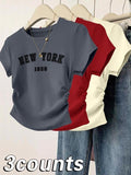 Letter Print Round Neck Casual Short Sleeve Crew Neck Daily Clothes All Seasons Topstyle{N002}5 T-Shirts, Hoodie, Sweatshirt - T-Shirt, Sweatshirt, Hoodie