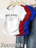 Letter Print Round Neck Casual Short Sleeve Crew Neck Summer Top Daily Wearstyle{N002}2 T-Shirts, Hoodie, Sweatshirt - T-Shirt, Sweatshirt, Hoodie