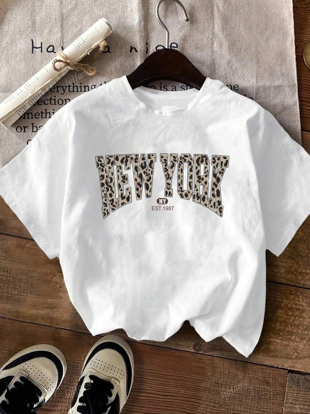 Letter Print Round Neck Casual Crew Neck Short Sleeve Daily Vacation Outdoor Clothes Summerstyle{N002}4 T-Shirts, Hoodie, Sweatshirt - T-Shirt, Sweatshirt, Hoodie