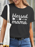 Letter Print Round Neck Summer Clothes Casual Short Sleeve Crew Neck Summer Top Daily T-Shirts, Hoodie, Sweatshirt - T-Shirt, Sweatshirt, Hoodie