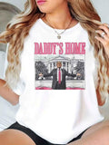 Letter Print Round Neck Vintage Casual Short Sleeve Daily Fall & Winter T-Shirts, Hoodie, Sweatshirt - T-Shirt, Sweatshirt, Hoodie